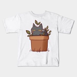 Cat plant illustration Kids T-Shirt